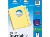 Avery 8 Tab Template 11112 Avery 11112 Big Tab Insertable Dividers 8 1 2 X 11 Quot 8