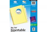 Avery 8 Tab Template 11112 Avery Insertable Big Tab Dividers Ave11112 Shoplet Com