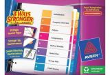 Avery 8 Tab Template 11133 Avery Index Divider Numbered 8 Tabs Multicolor 11133