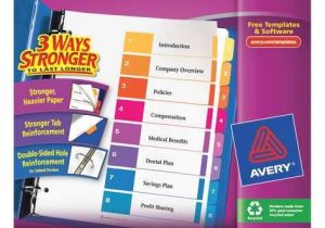 Avery 8 Tab Template 11133 Avery Index Divider Numbered 8 Tabs Multicolor 11133