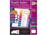 Avery 8 Tab Template 11186 Avery 11186 Ready Index Contemporary Contents Divider 1 8