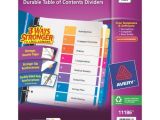Avery 8 Tab Template 11186 Buy Price Avery Ready Index Table Of Contents Dividers