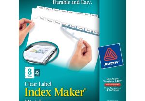 Avery 8 Tab Template 11419 Avery Index Maker Label Dividers White 8 Tabs Divider