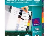 Avery 8 Tab Template 11419 Avery Ready Index Translucent Table Of Content Dividers