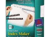 Avery 8 Tab Template 11432 Avery 11432 Index Maker 8 Tab Unpunched Divider Set with
