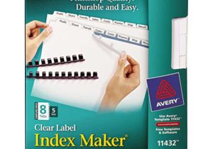 Avery 8 Tab Template 11432 Avery 11432 Index Maker 8 Tab Unpunched Divider Set with