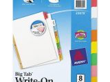 Avery 8 Tab Template 11554 Avery Write On Dividers 8 Tab Ld Products