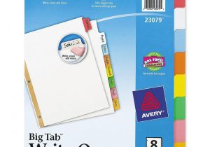 Avery 8 Tab Template 11554 Avery Write On Dividers 8 Tab Ld Products
