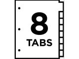 Avery 8 Tab Template 11554 Insertable Big Tab Dividers 8 Tab Letter Pricefalls Com