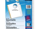 Avery Big Tab 8 Template Avery Big Tab Insertable Dividers 8 Tab Clear Ld Products