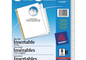 Avery Big Tab 8 Template Avery Big Tab Insertable Dividers 8 Tab Clear Ld Products