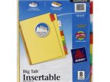 Avery Big Tab 8 Template Avery Big Tab Insertable Dividers 8 Tabs