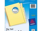 Avery Big Tab 8 Template Avery Worksaver Big Tab Insertable Divider