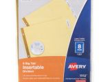 Avery Big Tab Inserts for Dividers 8 Tab Template Avery 11112 Big Tab Buff Paper 8 Tab Clear Insertable Dividers