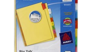 Avery Big Tab Inserts for Dividers 8 Tab Template Avery Big Tab Insertable Dividers 8 Tabs