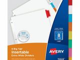 Avery Big Tab Inserts for Dividers 8 Tab Template Galleon Avery Big Tab Insertable Extra Wide Dividers 8