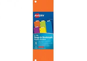 Avery Bookmark Template Avery Snap In Plastic Bookmark Dividers 5 Tabs 1 Set