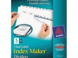 Avery Clear Label Dividers 5 Tab Template 11446 Avery 11446 Index Maker 5 Tab Divider Set with Clear Label