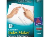 Avery Clear Label Dividers 5-tab Template Avery 11253 Index Maker Narrow 5 Tab White Unpunched