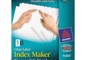 Avery Clear Label Dividers 5-tab Template Avery 11253 Index Maker Narrow 5 Tab White Unpunched