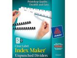 Avery Clear Label Dividers 5-tab Template Avery 11443 Clear Label Index Maker Unpunched Dividers
