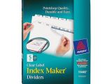 Avery Clear Label Dividers 5-tab Template Avery 11446 Clear Label Index Maker Dividers nordisco Com