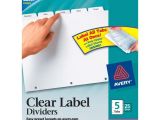 Avery Clear Label Dividers 5-tab Template Avery Index Maker Clear Label Divider 5 X Tab Blank 25