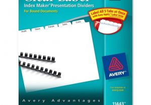 Avery Clear Label Dividers 5-tab Template Avery Index Maker Clear Label Divider 5 X Tab Blank