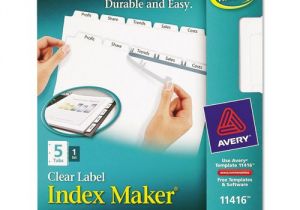 Avery Clear Label Dividers 5-tab Template Avery Index Maker Clear Label Dividers 5 Tab Letter