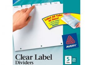 Avery Clear Label Dividers 5 Tab Template Blog Archives Txtmanager