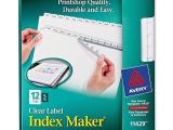 Avery Clear Label Index Maker Dividers 5 Tab Template Avery 11429 Index Maker Clear Label Dividers the Office