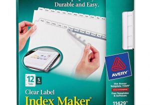Avery Clear Label Index Maker Dividers 5 Tab Template Avery 11429 Index Maker Clear Label Dividers the Office