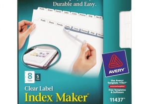 Avery Clear Label Index Maker Dividers 5 Tab Template Avery 11437 Index Maker Print Apply Clear Label Dividers