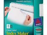 Avery Clear Label Index Maker Dividers 5 Tab Template Avery 12450 Avery Index Maker Easy Apply Clear Label