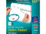 Avery Clear Label Index Maker Dividers 5 Tab Template Avery Big Tab Index Maker Clear Label Divider Ld Products