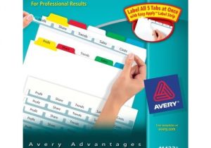 Avery Clear Label Index Maker Dividers 5 Tab Template Avery Index Maker Clear Label Dividers Easy Apply Label