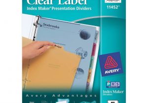 Avery Clear Label Index Maker Dividers 5 Tab Template Avery Index Maker Translucent Clear Label Divider Ld