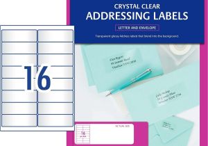 Avery Clear Labels Template Crystal Clear Address Labels 959050 Avery Australia