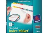 Avery Easy Apply 8 Tab Template Avery Index Maker Punched Clear Label Tab Divider
