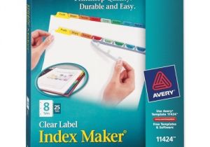 Avery Easy Apply 8 Tab Template Avery Index Maker Punched Clear Label Tab Divider