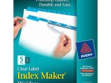 Avery Easy Apply Label Strips 5 Tab Template Avery Index Maker Clear Label Dividers Easy Apply Label