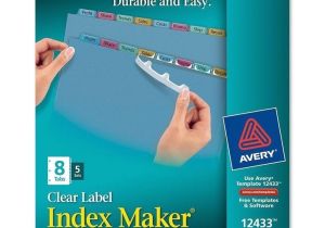 Avery Easy Apply Label Strips 5 Tab Template Avery Index Maker Easy Apply Clear Label Strips Ave12433