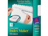 Avery Easy Apply Label Strips 5 Tab Template Avery Index Maker Label Dividers for Copiers White 5