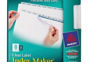 Avery Easy Apply Label Strips 5 Tab Template Avery Index Maker Print Apply Clear Label Plastic Dividers