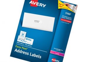Avery Easy Peel Labels Template 5160 Avery Easy Peel Address Labels for Laser Printers 1 Quot X 2 5