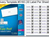 Avery Easy Peel Labels Template 5160 Avery Template for Labels