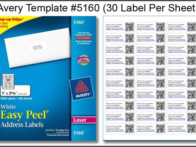 Avery Easy Peel Labels Template 5160 Avery Template for Labels ...