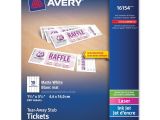 Avery event Ticket Template Avery Tickets with Tear Away Stubs 16154 Matte White 1 3