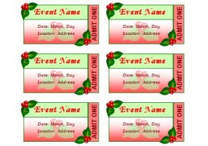 Avery event Ticket Template Templates Certificates Holiday event Tickets 10 Per Sheet