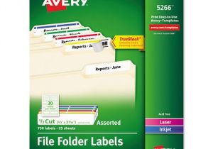 Avery File Folder Label Templates Ave5266 Avery Permanent File Folder Labels Zuma